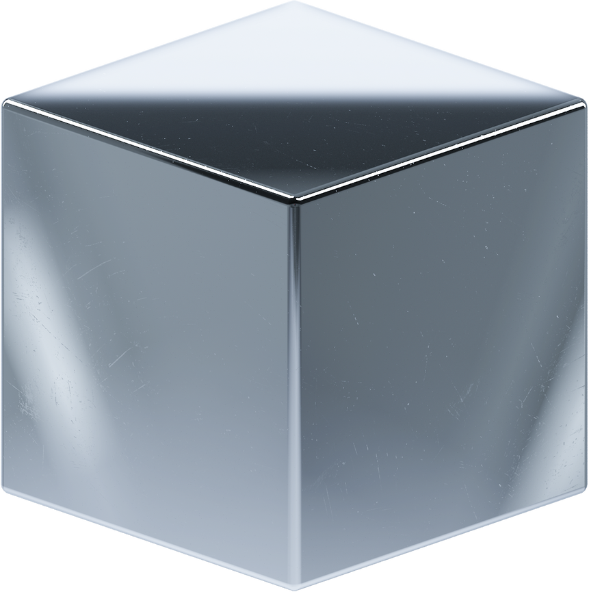 3D Chrome Shape CubeBlob