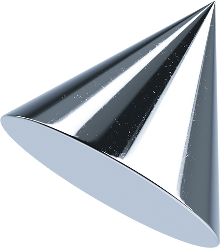 3D Chrome Shape ConeBlob